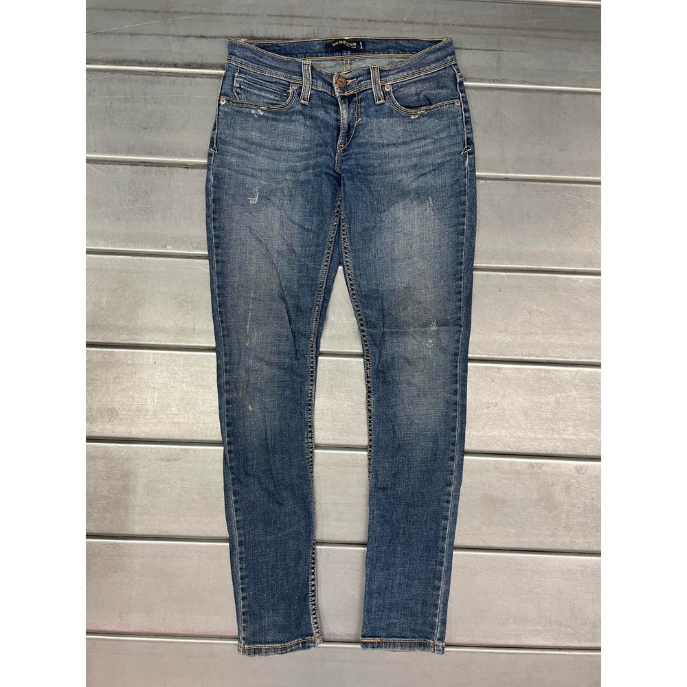 Levis 524 Jeans Womens Size 5 29X30 Blue Medium Wash‎ Denim Skinny Leg Low Rise
